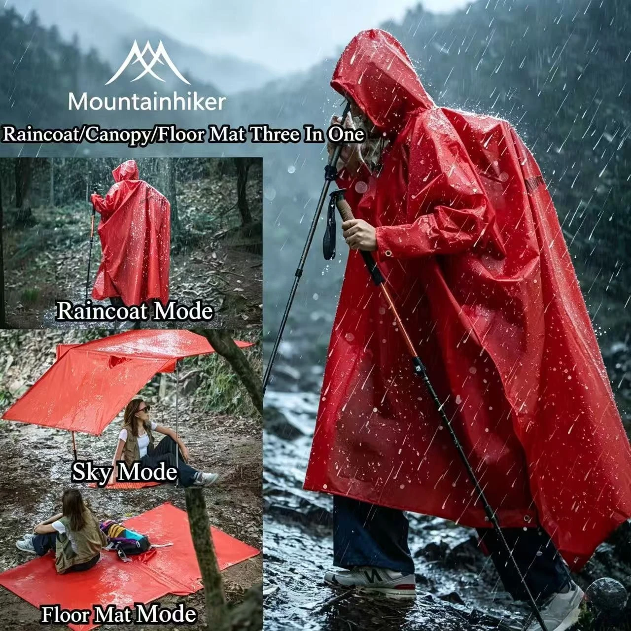 Outdoor Adventure Windbreaker - Mountainhiker 3In1 Raincoat by Ultra Light