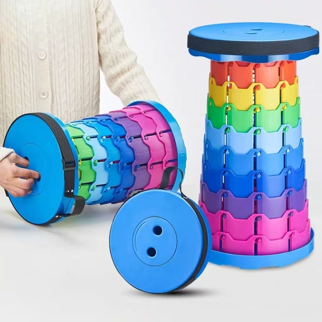 Outdoor Adventures - Rainbow Telescopic Camping Stool Portable Thickened