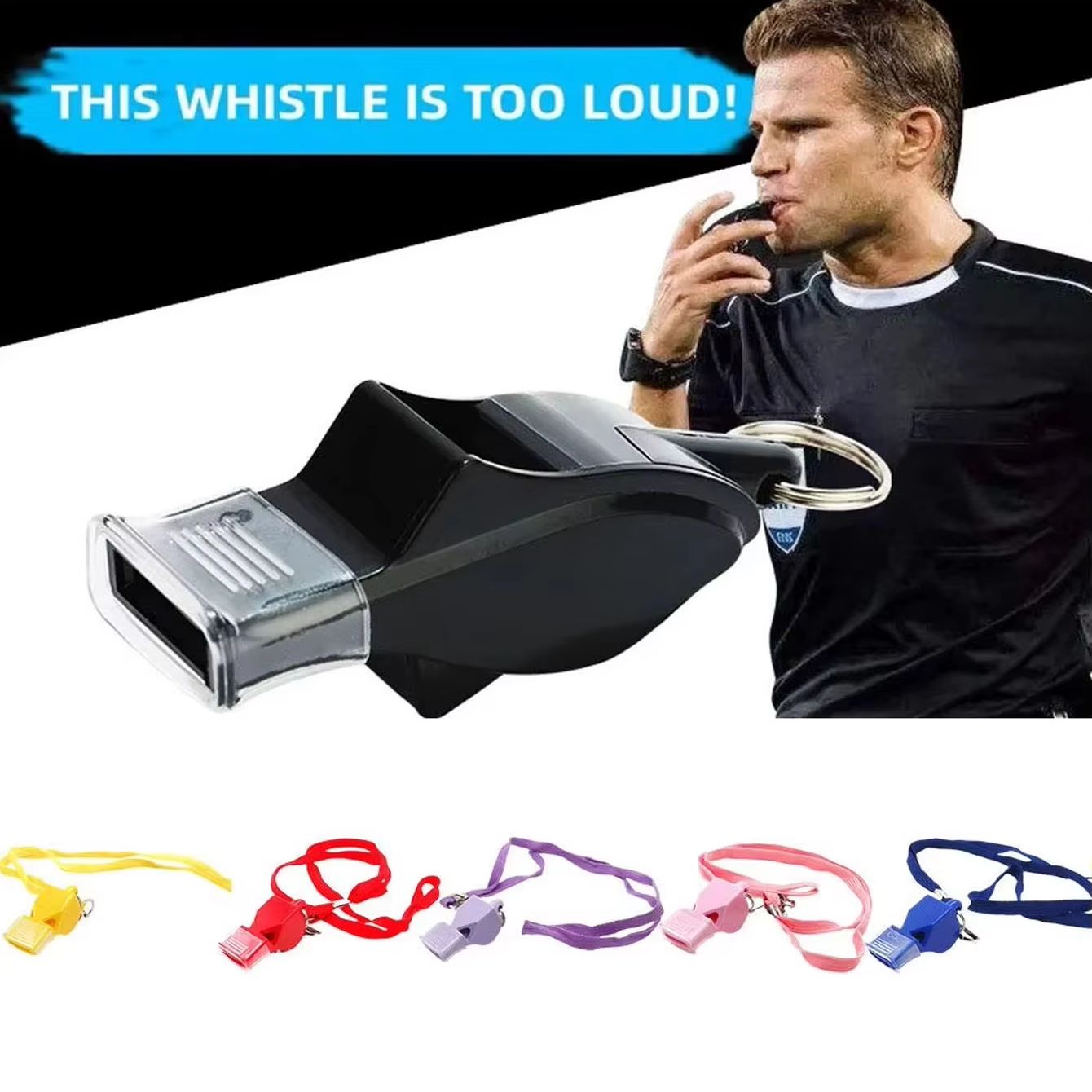 Emergency Whistle Pea - 1 professional sports whistle with lanyard,