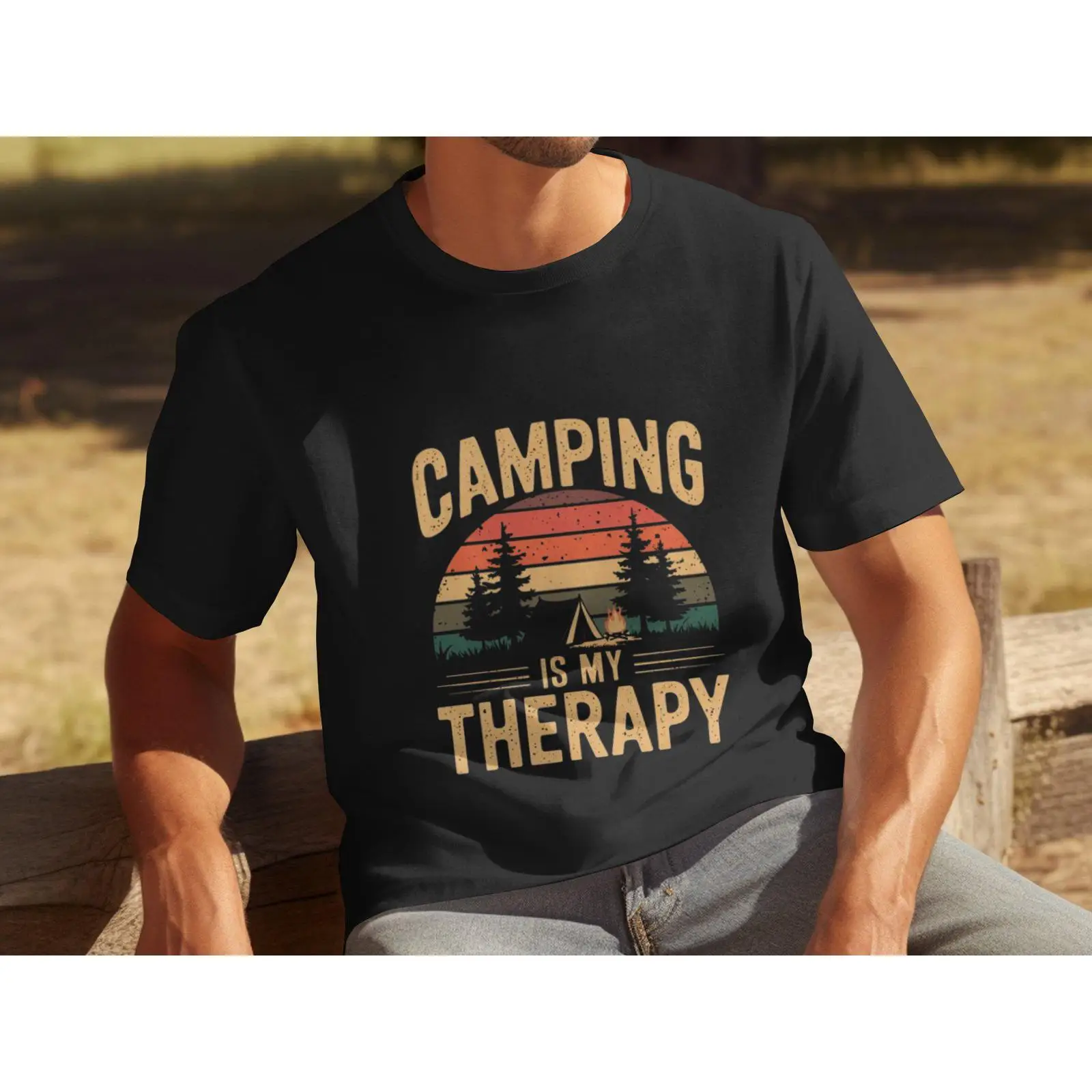 Men's Camping Is My Therapy Re - Outdoor Adventure Therapy ulasan dan harga