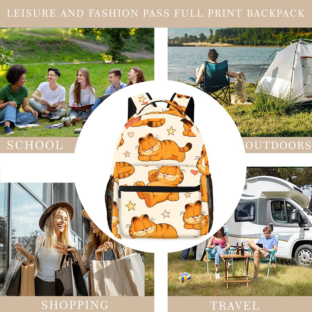 Funny Lazy Garfield Backpack S - Outdoor Adventures ulasan dan harga
