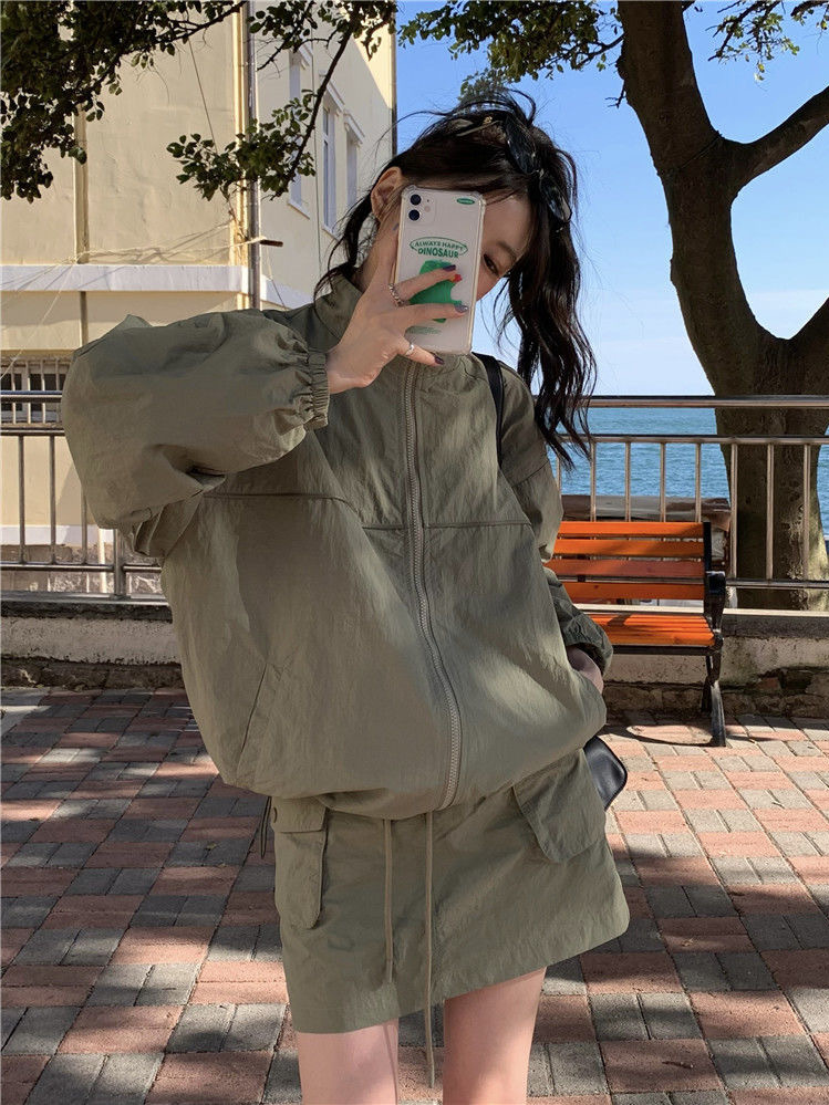 Vintage Women's Stand Collar S - Outdoor Adventure Windbreaker ulasan dan harga